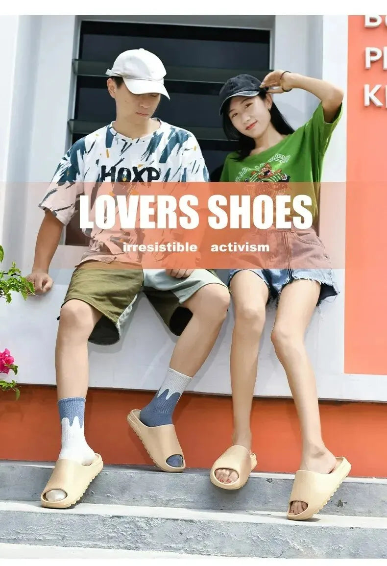 Summer Women Slippers Men Sandals Casual Beach Shoes Soft Bottom Slides Thick Platform EVA Anti-Slip Home Slippers