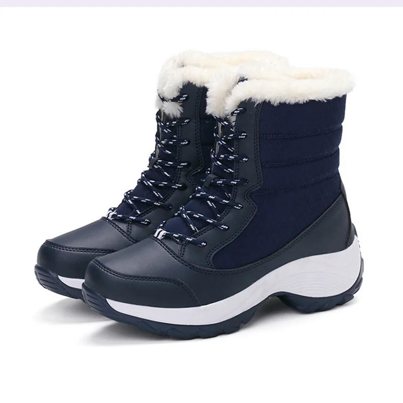 Snow Women's Boots Solid Shoes Women Platform Woman Shoes Fashion Mid Women's High Boots Lightweight Women Boots Botas Mujer