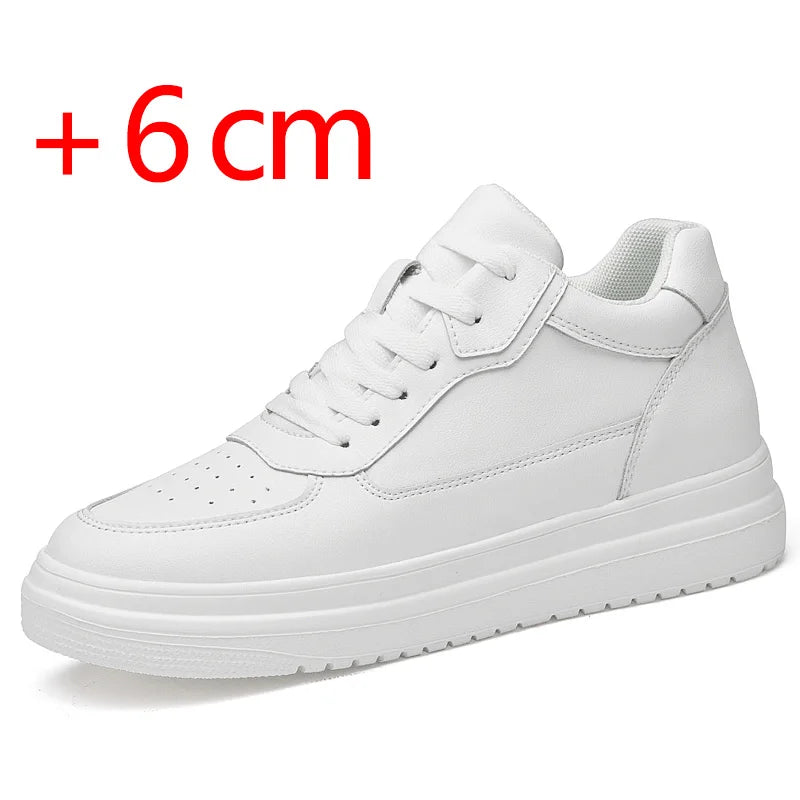 Genuine Leather Heightening Elevator Shoes Height Increase Shoe Men Insole 6 8 10CM Men‘s Sneakers Sport zapatos para hombre