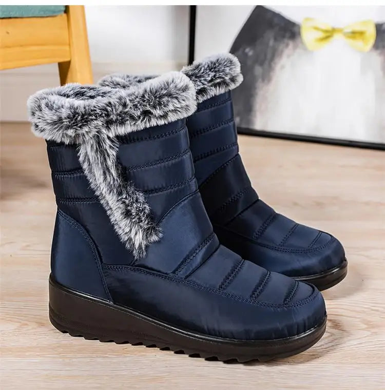 Women's Boots Snow New Ladies Shoes Platform Women Shoes Lightweight Mid High Boots Solid Women's Winter Shoes Boots Botas Mujer