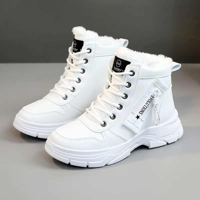 Designer Fashion Women‘s Ankle Boots Spring Comfortable Soft-sole High Top Shoes Sneakers Non Silip Wear-resistant Casual Shoes