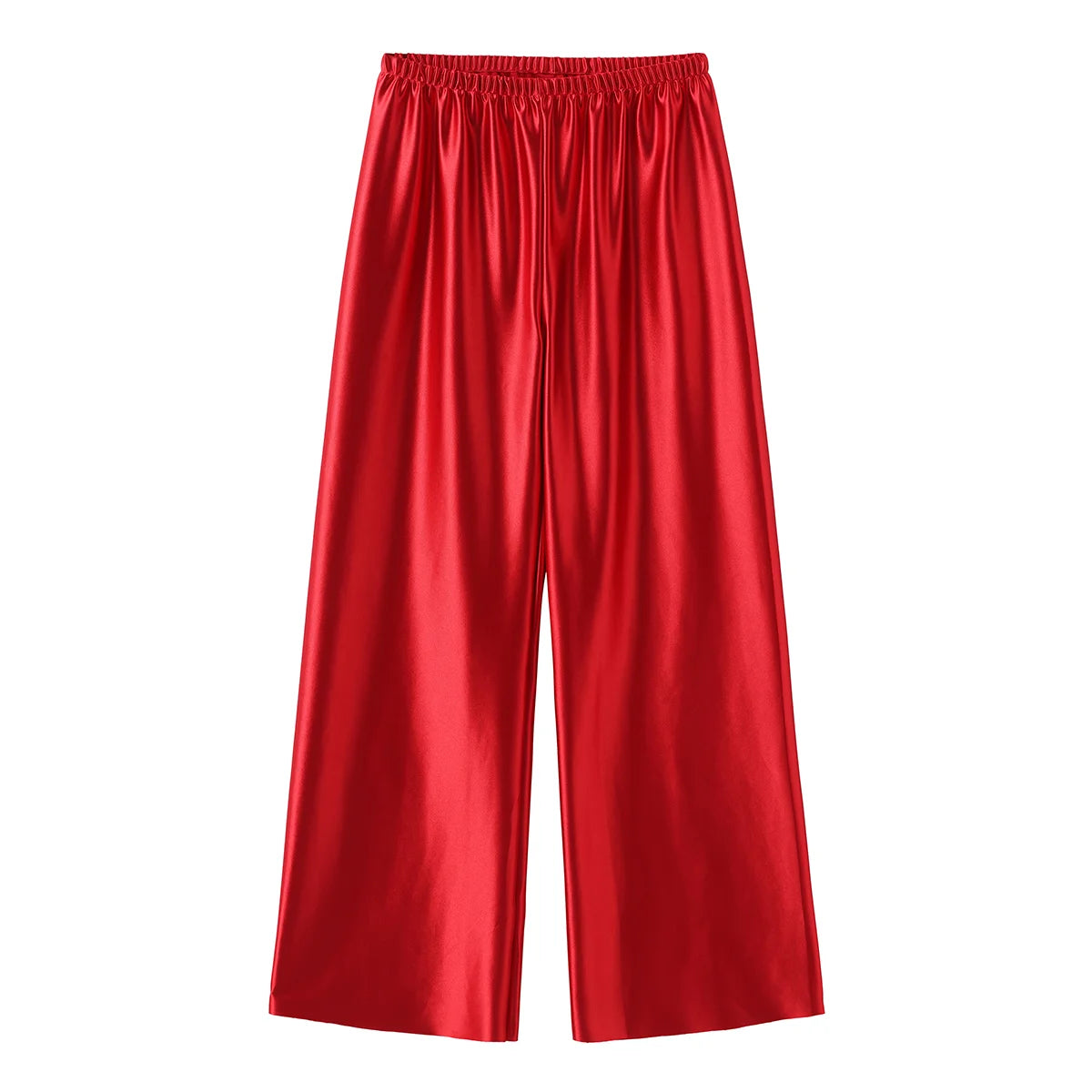 Satin Wide Leg Pants Long Floor Casual Pants Women's Summer