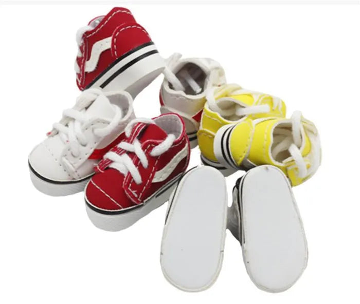 Hot Welcome New Fashion Design Canvas Shoes For 15cm Dolls 1/6 Bjd Dolls Shoes 4 colors Doll Shoes Children’s day Gift .