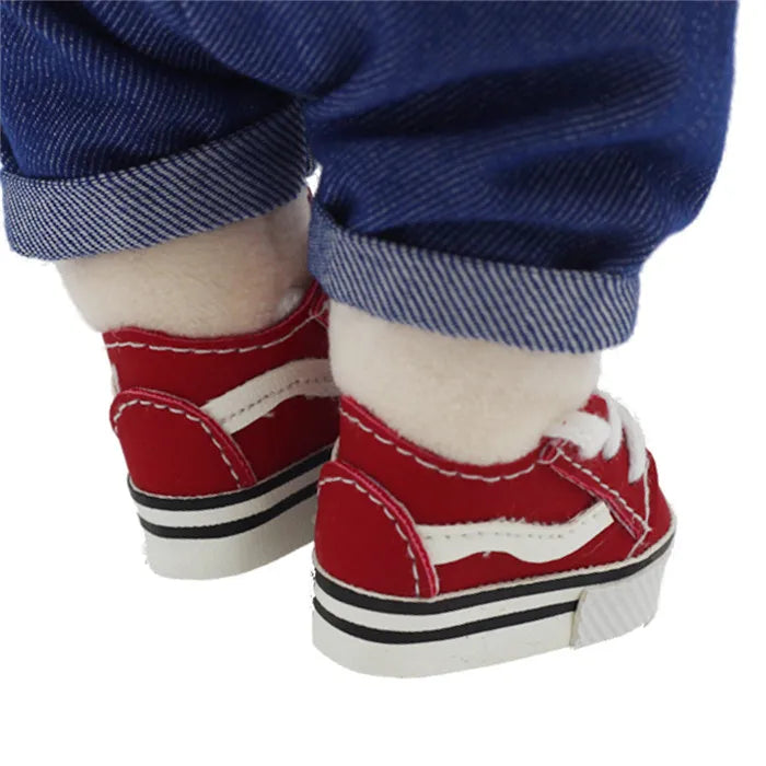 Hot Welcome New Fashion Design Canvas Shoes For 15cm Dolls 1/6 Bjd Dolls Shoes 4 colors Doll Shoes Children’s day Gift .