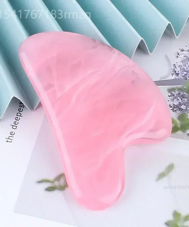 Rose quartz Natural resin Gua Sha Massage Board Rose Face Massager Scrapers Tools For Face Neck Back Body SPA Massage Tools괄사 마사지