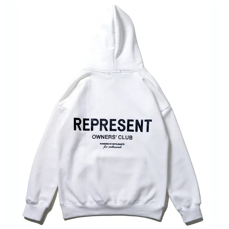 2024 New Fashionable Men's Fashionable Retro Letter Printed Loose Hoodie Men's and Women's Versatile Sweatshirt