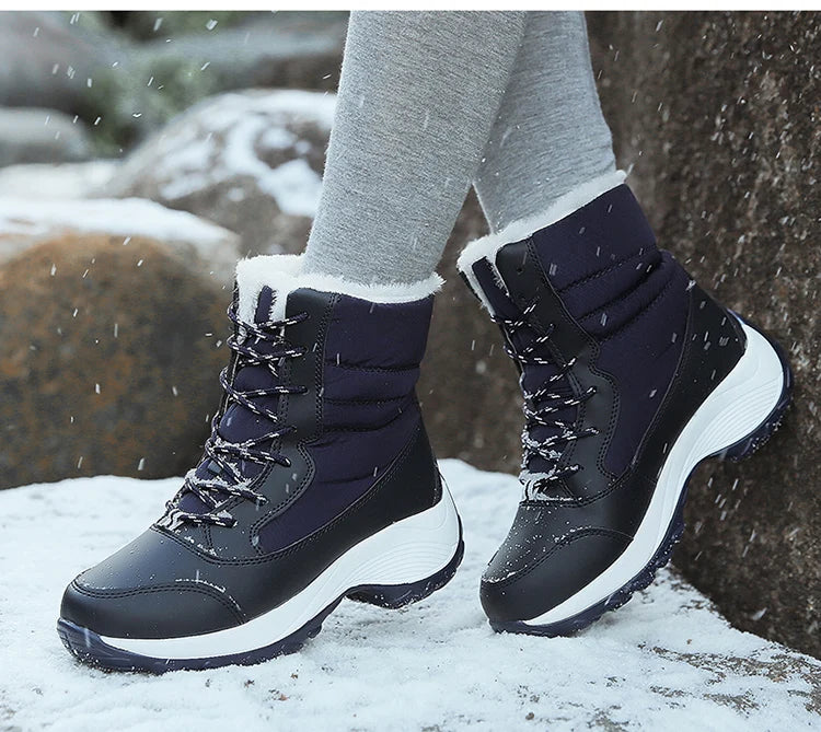 Snow Women's Boots Solid Shoes Women Platform Woman Shoes Fashion Mid Women's High Boots Lightweight Women Boots Botas Mujer