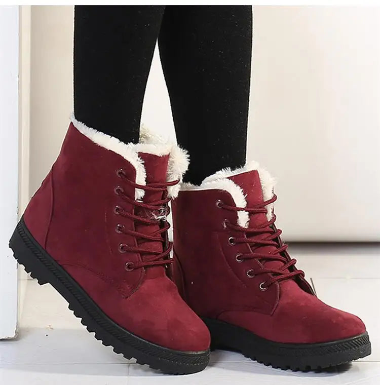 Women's Boots Snow Soft Shoes Woman Platform Ladies Shoes Casual Mid Women's High Boots Flat Winter Girls Boots Botas Mujer