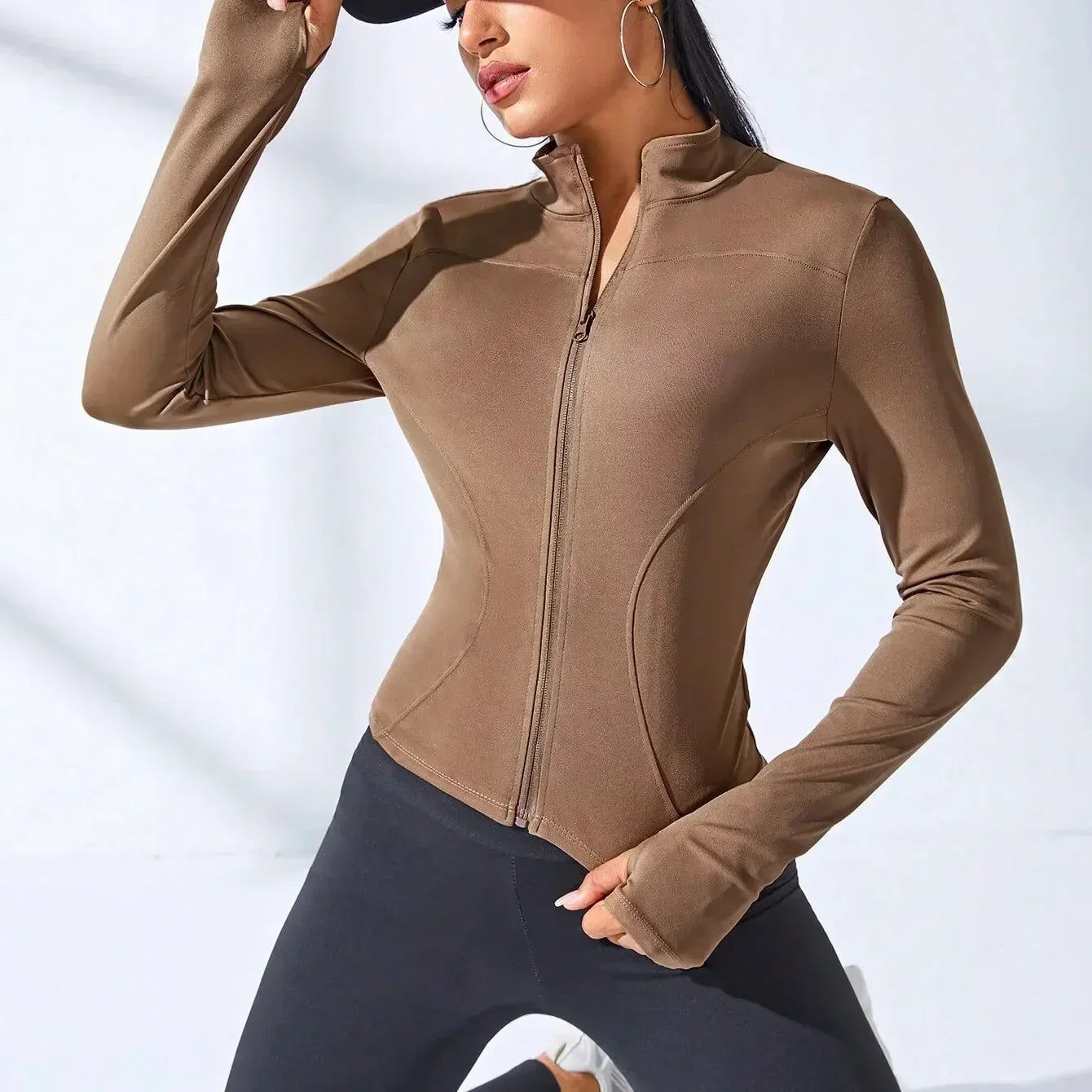 2024 Yoga Coat Short Sports Jacket Women's Fitness Clothes Slimming Body Sculpting Zipper Yoga Jacket