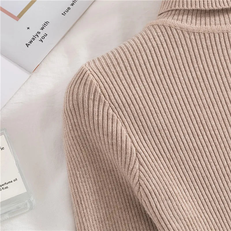 Heliar Women Fall Turtleneck Sweater Knitted Soft Pullovers Cashmere Jumpers Basic Soft Sweaters For Women 2024 Autumn Winter