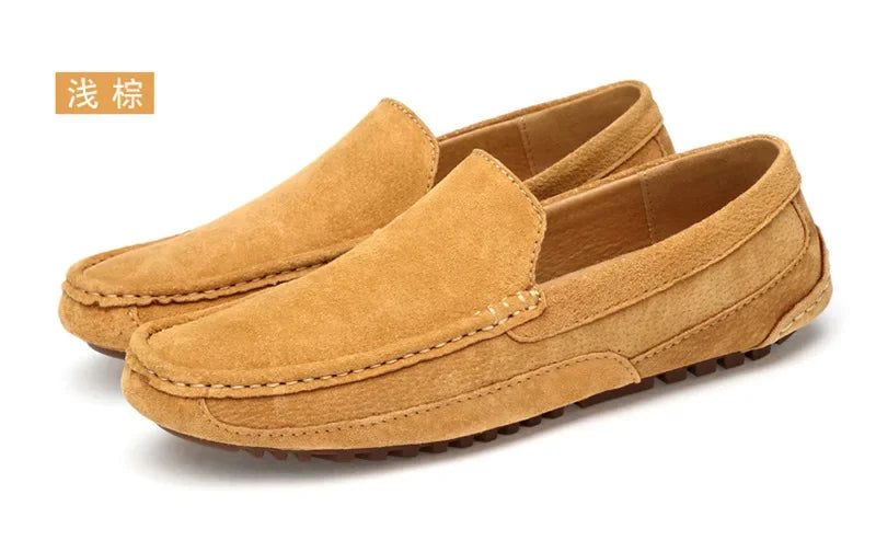 Suede Leather Men’s Loafers Luxury 2024 Casual Shoes for Men Boat Shoes Handmade Men Slipon Driving Shoes Male Moccasins Zapatos