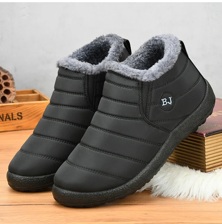 Snow Warm Boots Men Plush Men's Winter Shoes Hiking Booties For Men Couple Waterproof Ankle Boots Footwear Men's Work Shoes