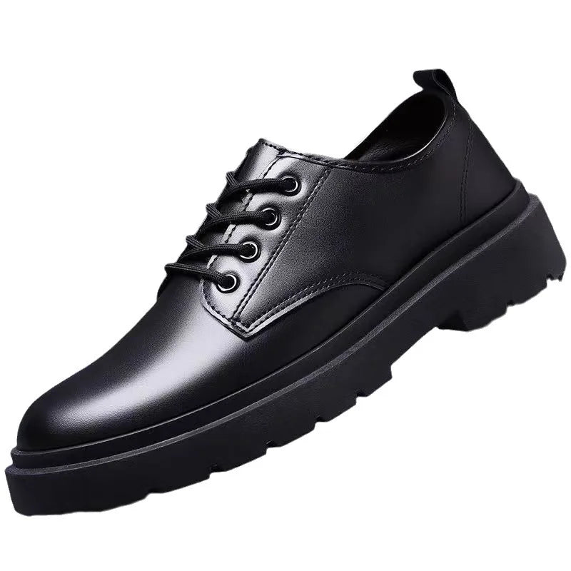 Round Toe Men‘s Dress Shoes Brogue Shoes Men Korea Leather Platform Oxfords Elegant Man's Formal Shoes New Business Office Shoe