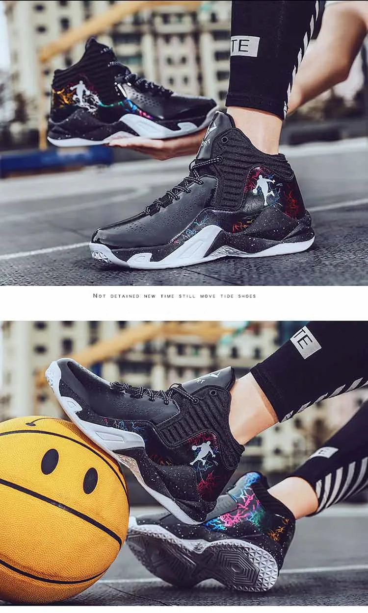 New Arrivals Purple Unisex Sneakers High Top Breathable Comfy  Men‘s Basketball Sneakers Non-slip Wearable Woman Sports Sneakers