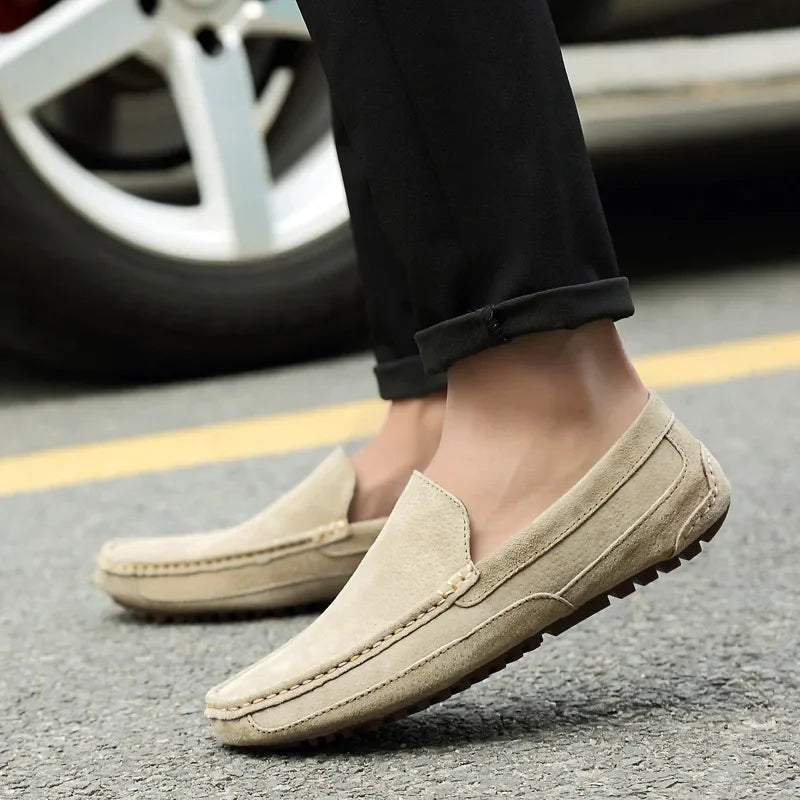 Suede Leather Men’s Loafers Luxury 2024 Casual Shoes for Men Boat Shoes Handmade Men Slipon Driving Shoes Male Moccasins Zapatos