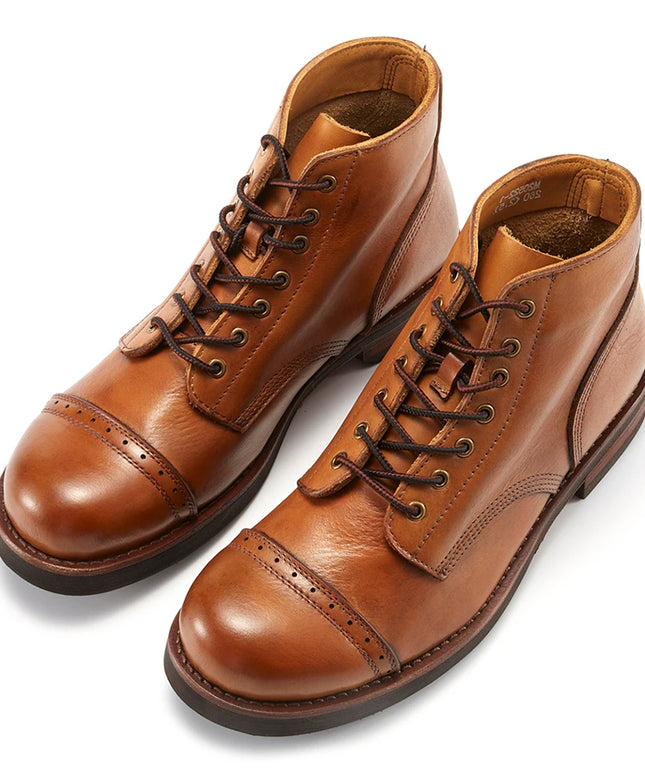 High Quality Handmade Precision Stitch Wear-Resistant Classic Luxury Casual Boots Men Genuine Leather Shoes Combat Boots