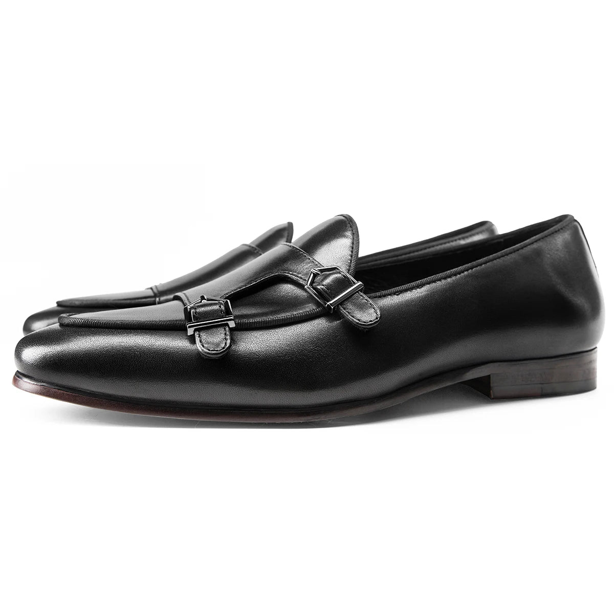 Spring Autumn Men’s Loafers Wedding Party Dress Shoes Black Brown Monk Strap Casual Fashion Male Slip On Footwear