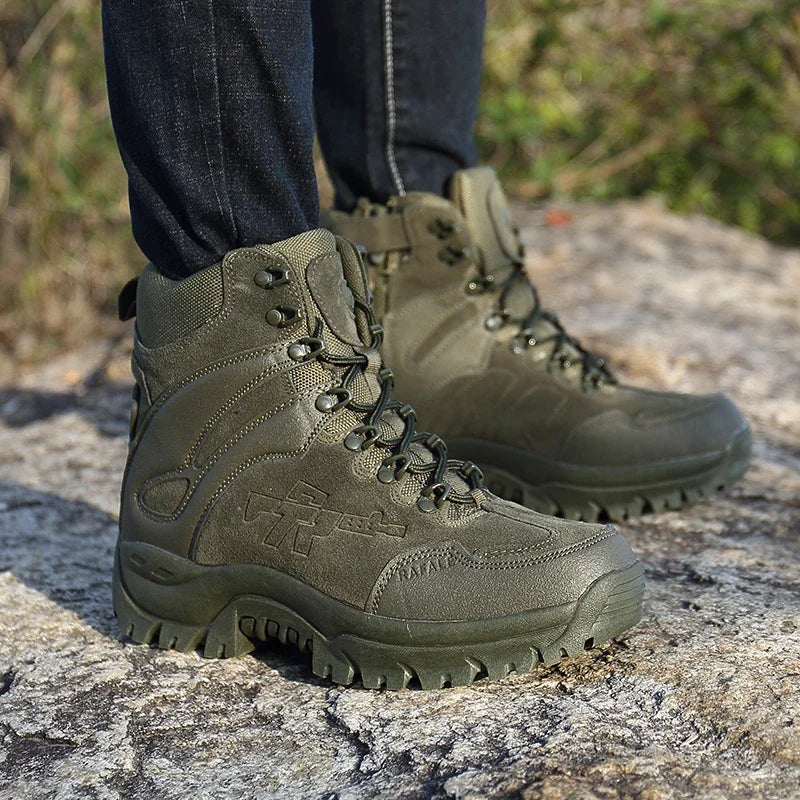 Winter Boots for Men Tactical Boots Waterproof Cow Suede Work Men‘s Ankle Boots Hiking Safety Shoes Athletic Shoes 2024