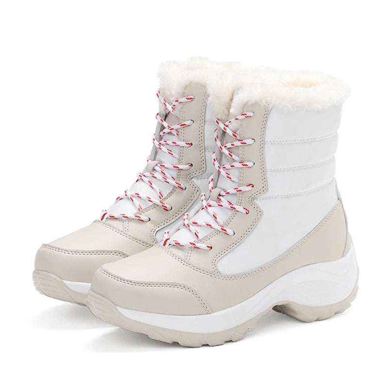 Snow Women's Boots Solid Shoes Women Platform Woman Shoes Fashion Mid Women's High Boots Lightweight Women Boots Botas Mujer